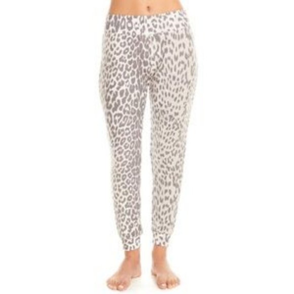 CHASER Leopard Grey Knit Lounge Jogger Pants XS - Picture 2 of 6